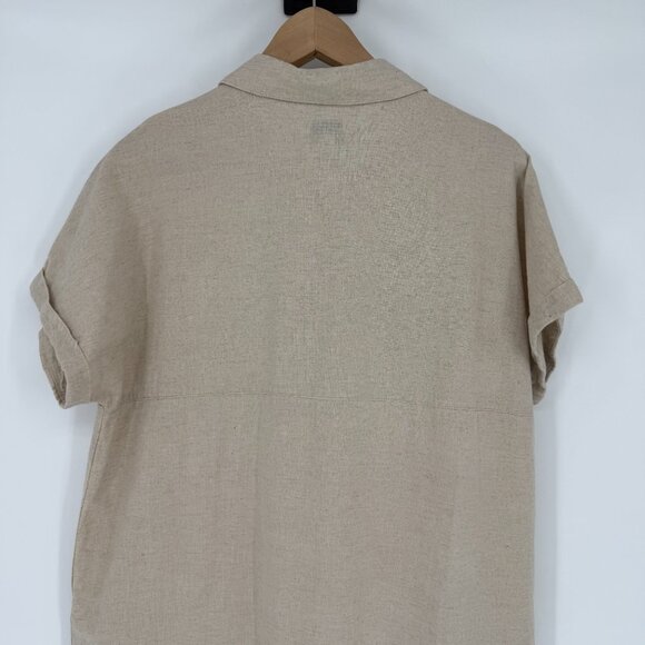 Rhythm Classic Shirt Dress in Oat Size‎ Sm EUC Minimalist Basic Clean - Picture 6 of 11